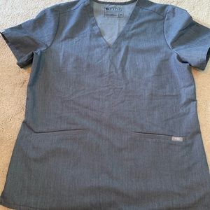 Figs “denim” scrub top